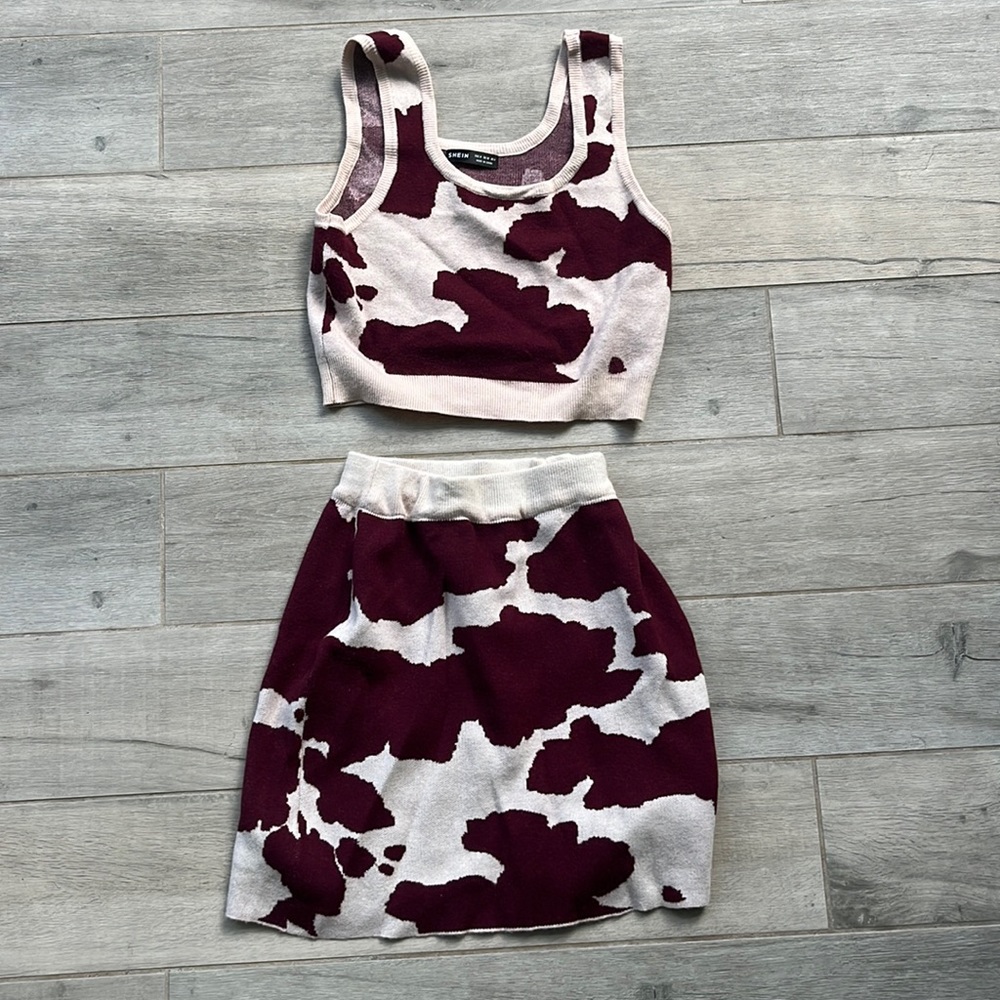 Shein cow print set